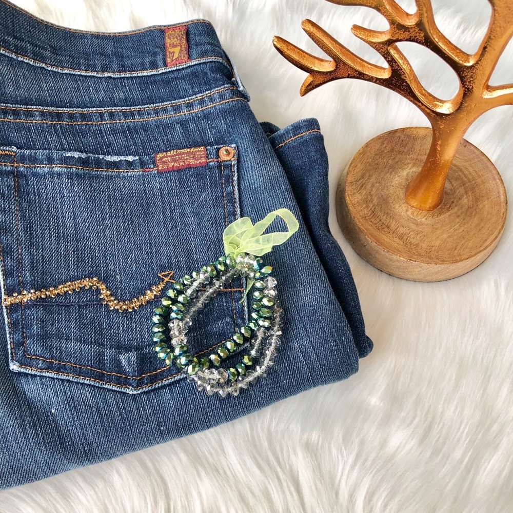 NWOT Charming Charlie Green Beaded Bracelet